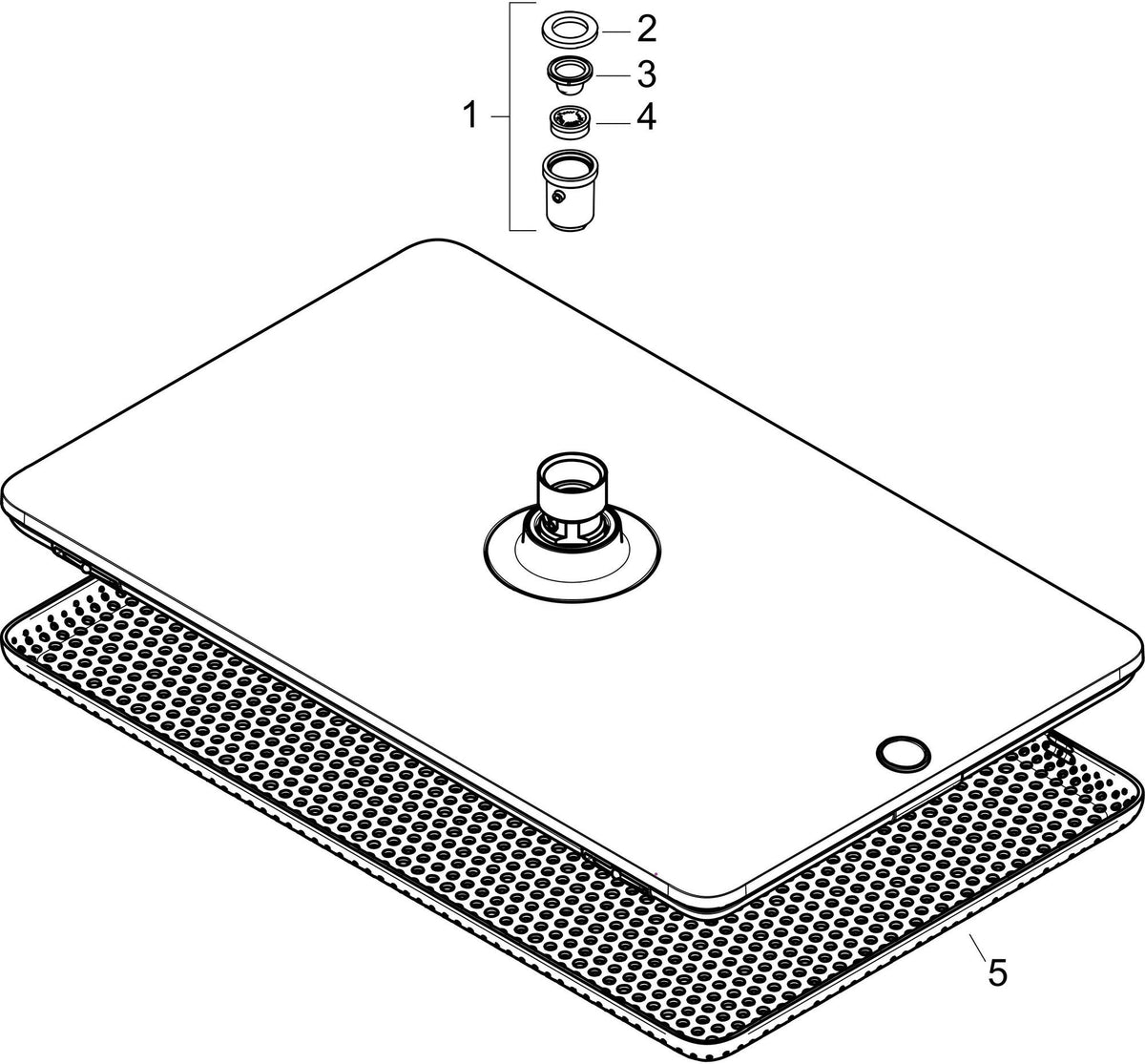 HANSGROHE Kopfbrause Raindance Alive Q 210/340 1jet EcoSmart BBC – Rechteckig, 214 x 343 mm, Rain & PowderRain