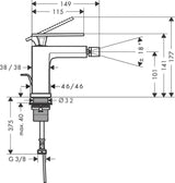 HANSGROHE Tecturis E Einhebel-Bidetmischer mit Zugstangen-Ablaufgarnitur in Chrom – 5 l/min, Laminarstrahl