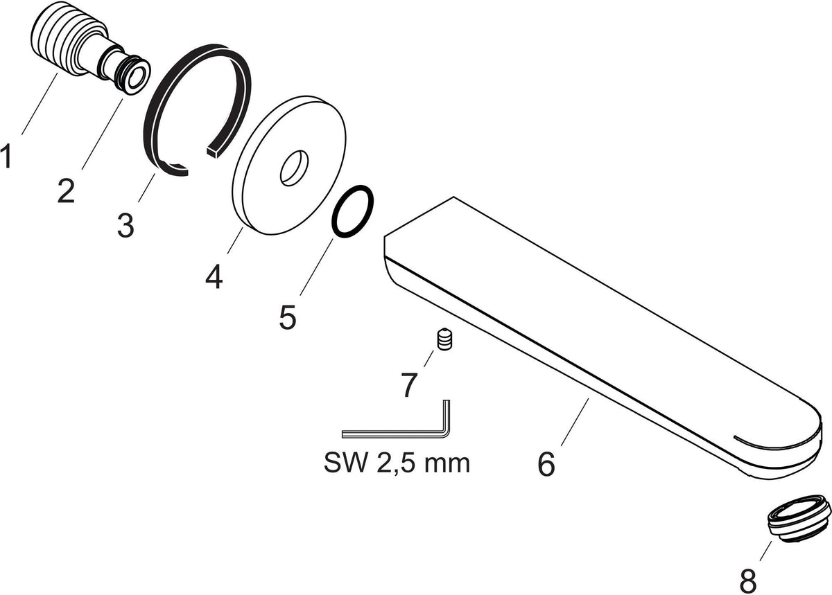 HANSGROHE Rebris S Wanneneinlauf Chrom – Wandmontage, 200 mm Ausladung, 22 l/min