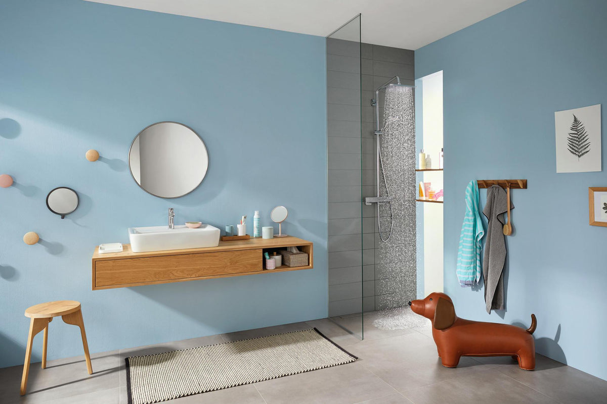 HANSGROHE Showerpipe Croma E 280 1jet Chrom mit Brausethermostat – Duschsystem