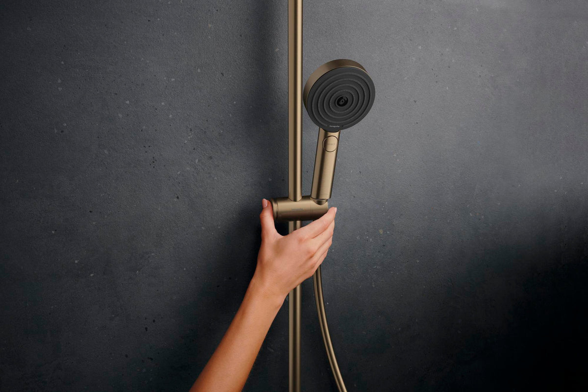 HANSGROHE Showerpipe Pulsify S Puro 1jet mit EcoSmart-Thermostat, chrom – 260 mm Kopfbrause