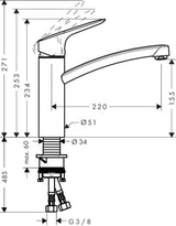 HANSGROHE Logis M31 Einhebel-Spültischmischer 160 CoolStart Eco Chrom