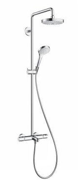 HANSGROHE Showerpipe Croma Select S 180 2jet DN 15 – Duschsystem für Wanne, weiß/chrom