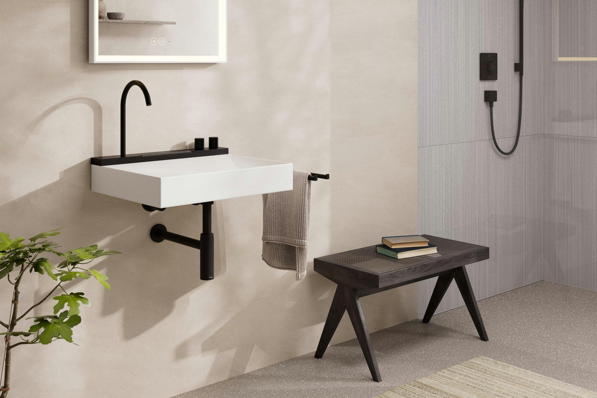 Hansgrohe Designsiphon FLOWSTAR S Chrom – Flaschensiphon DN 32 mit 65–165 mm Verstellweg