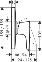 HANSGROHE PURA VIDA Einhebel-Brausemischer DN 15 Unterputz mit Temperaturbegrenzung in Chrom