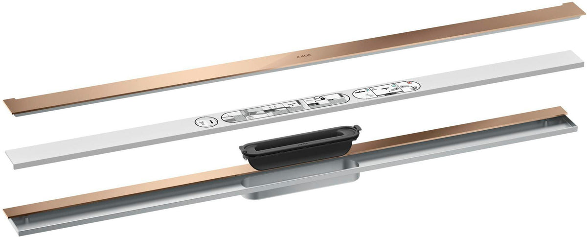 AXOR Drain Duschrinne 1000 mm Fertigset zur Wandmontage, chrom – Hansgrohe