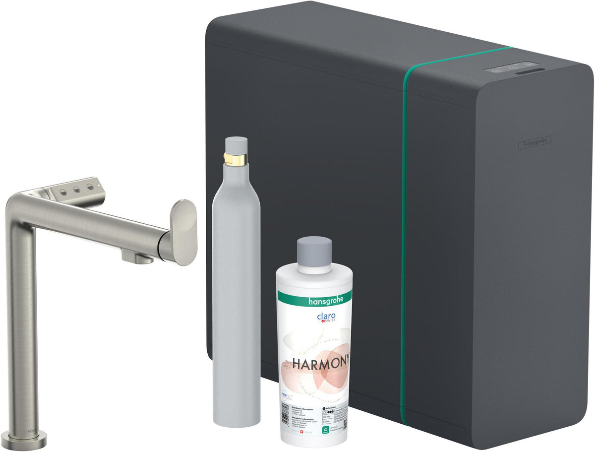 HANSGROHE SodaSystem 240 Aqittura M91 Starter Set – gefiltertes, gekühltes & sprudelndes Wasser direkt am Hahn