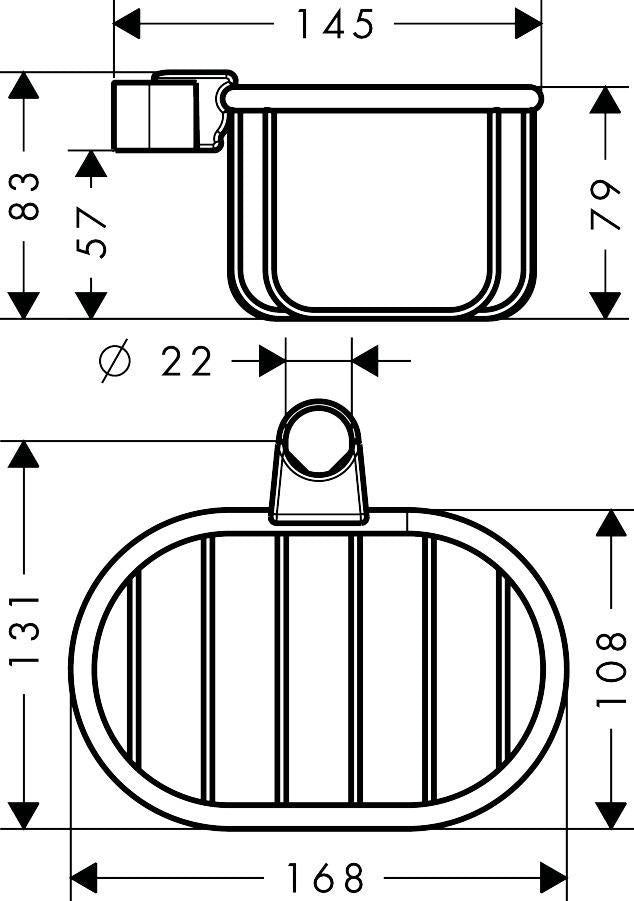 AXOR MONTREUX Seifenkorb für Unica Wandstange 22 mm, Chrom, oval, Metall