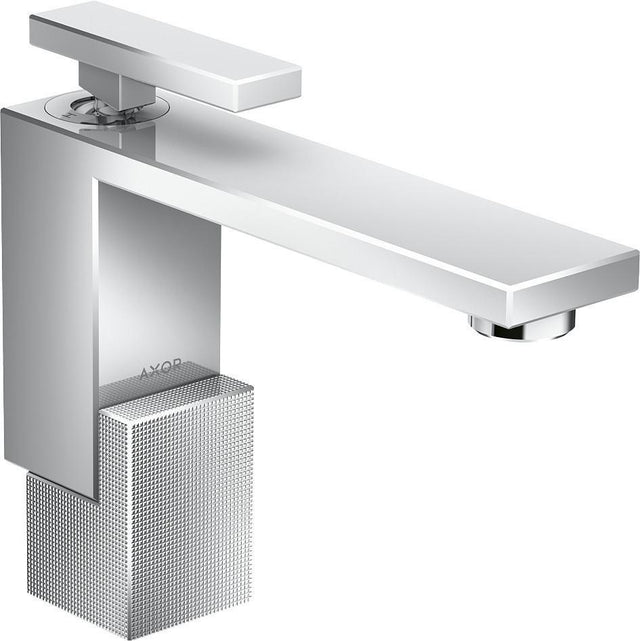 AXOR Edge Waschtischmischer 130 Diamantschliff Chrom – Einhebelmischer mit Push-Open