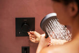 Hansgrohe Wandanschluss FixFit Fine E mit Rückflussverhinderer – 1/2 Zoll, schwarz, 65 mm Rosette