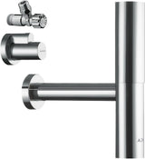 AXOR Designsiphon Set FLOWSTAR mit Eckventilen und Schubern, chrom – Flaschensiphon für Waschtische