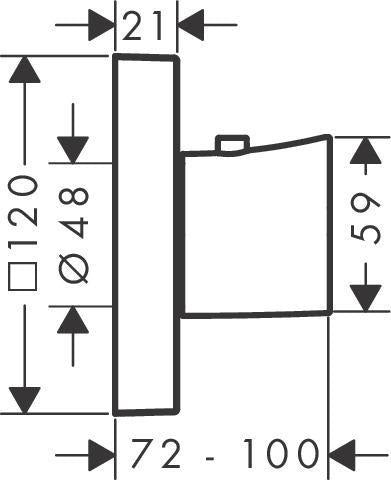AXOR Starck Organic Highflow Unterputz-Thermostat 12x12 in Chrom – thermostatische Temperaturregelung