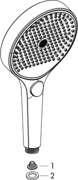 HANSGROHE HG Handbrause Rainfinity 130 3jet Chrom – 3 Strahlarten, QuickClean, Select-Taste