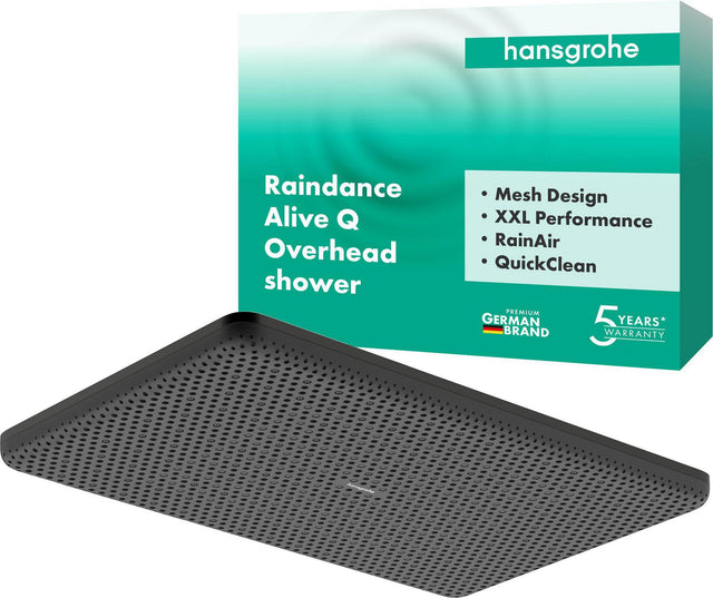 HANSGROHE Kopfbrause Raindance Alive Q 210/340 1jet – Rechteckig, RainAir & PowderRain, Schwarz