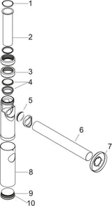 AXOR Designsiphon FLOWSTAR S in Chrom – Flaschensiphon mit 330 mm Wandabstand
