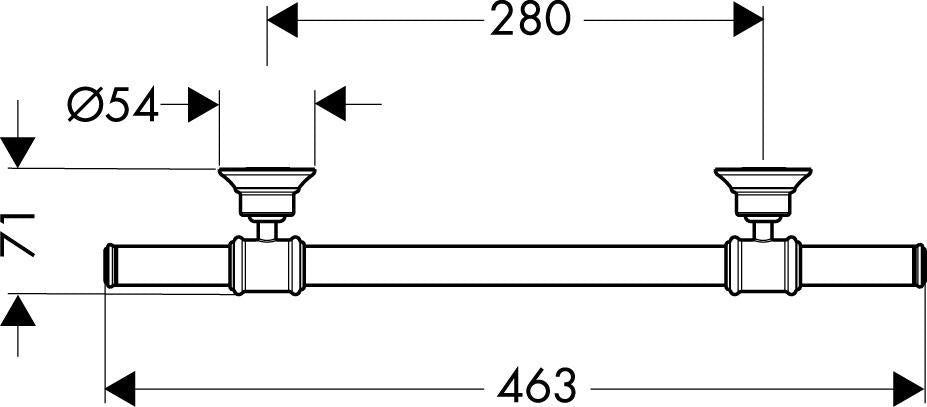 AXOR MONTREUX Haltestange 463 mm Wandmontage Metall Chrom – Hansgrohe