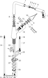 HANSGROHE HG Einhebel-Küchenmischer 320 METRIS DN 15 mit Ausziehauslauf chrom
