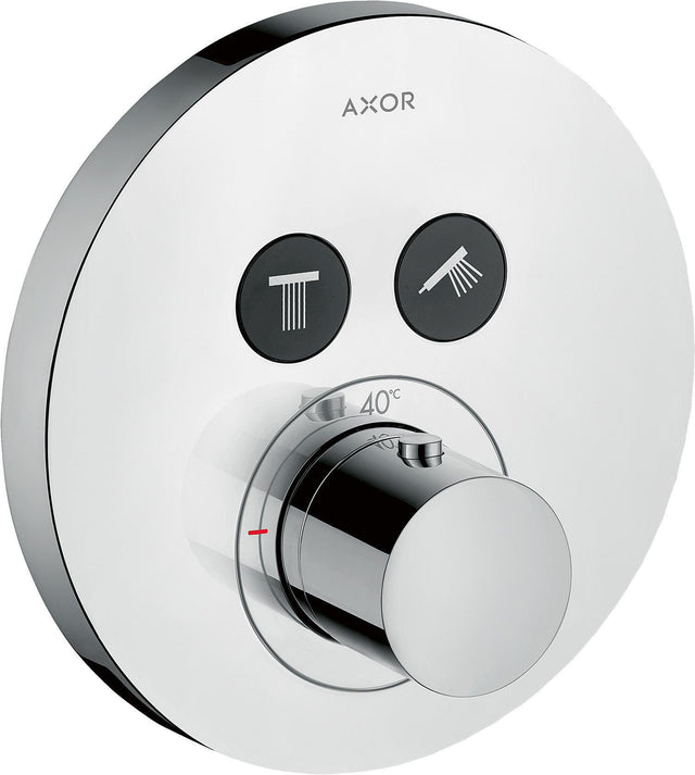 AXOR ShowerSelect Round Thermostat für 2 Verbraucher – Chrom, wandmontiert