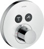 AXOR ShowerSelect Round Thermostat für 2 Verbraucher – Chrom, wandmontiert