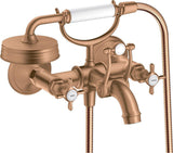 AXOR MONTREUX 2-Griff-Wannenarmatur DN 15, Aufputz, chrom – mit Handbrause & Brausehalter
