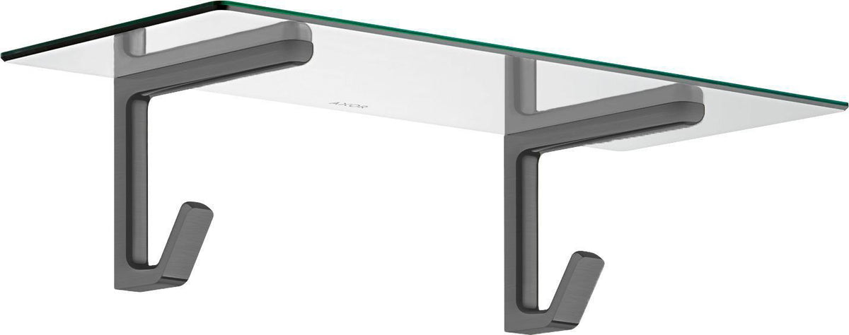 AXOR Universal Softsquare Badetuchablage 600 mm – Glasablage mit Haken in Chrom