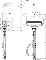HANSGROHE Aquno Select M81 Spültischmischer 250 mit Ausziehauslauf 2jet Chrom