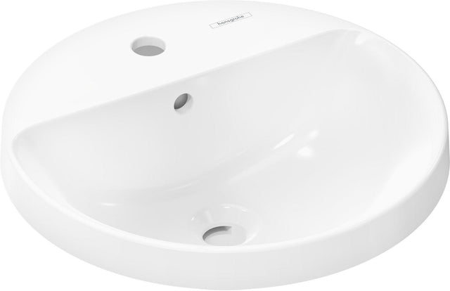 HANSGROHE Einbauwaschtisch Xuniva S 450x450mm weiß mit Hahnloch und Überlauf