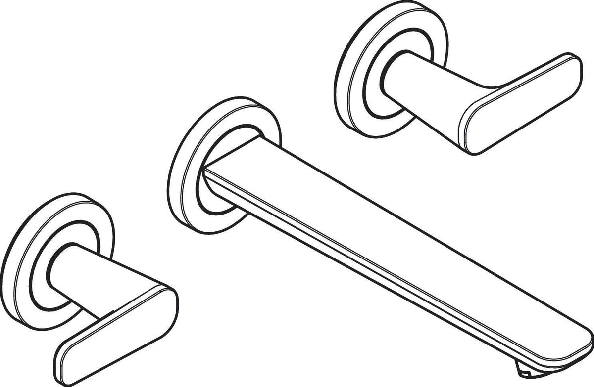 AXOR Citterio C 3-Loch-Waschtischarmatur Unterputz mit Auslauf 193 mm und Ablaufgarnitur in Chrom