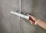 HANSGROHE Showerpipe CROMETTA E 240 Chrom mit Thermostat Ecostat 1001 CL – Duschsystem
