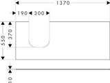 HANSGROHE Xevolos E Konsole 1370 mm mattweiß mit Ausschnitt links für Aufsatzwaschtisch