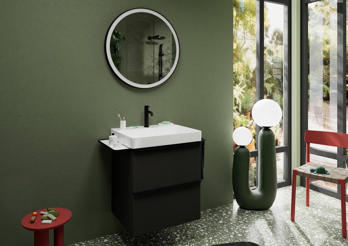 HANSGROHE Spiegel Xarita Lite S – runder LED-Wandspiegel 700 mm mit TouchlessSensor und AntiFog