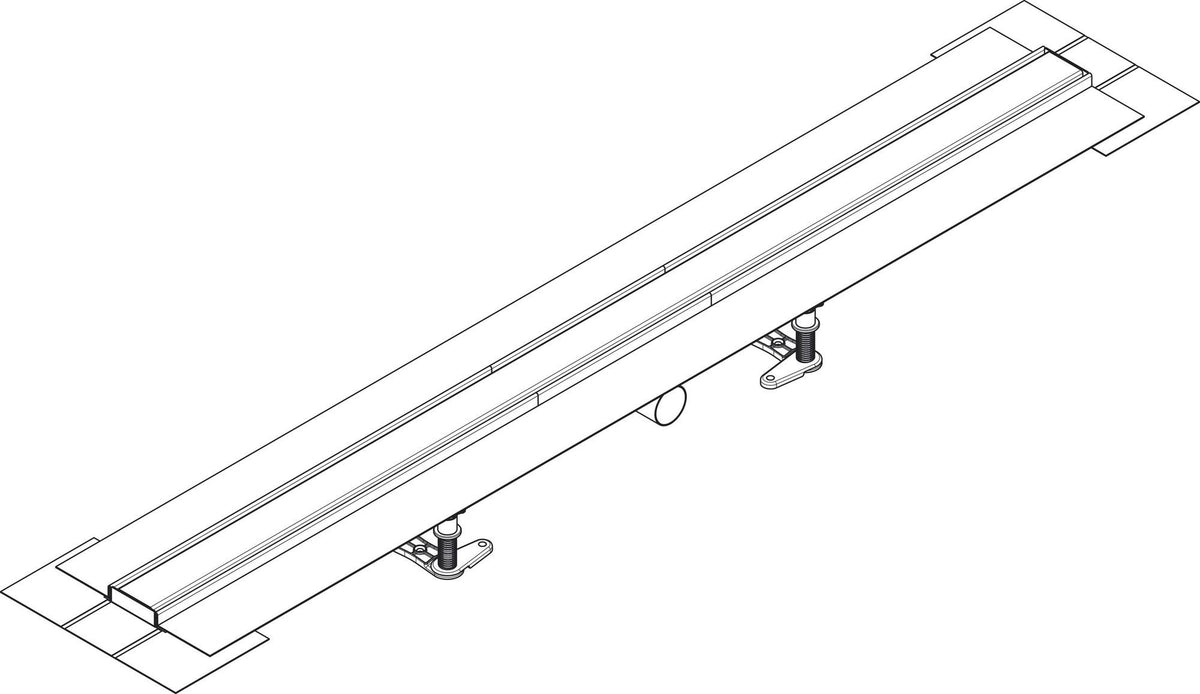 HANSGROHE RainDrain Compact Duschrinne 1200 mm Komplettset – Edelstahl, flache Installation, DN 40