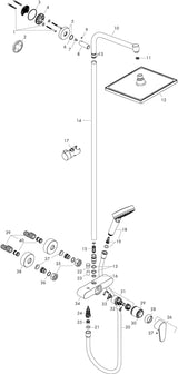 HANSGROHE Showerpipe Crometta E 240 mit Einhebelmischer – 240 mm Kopfbrause, chrom