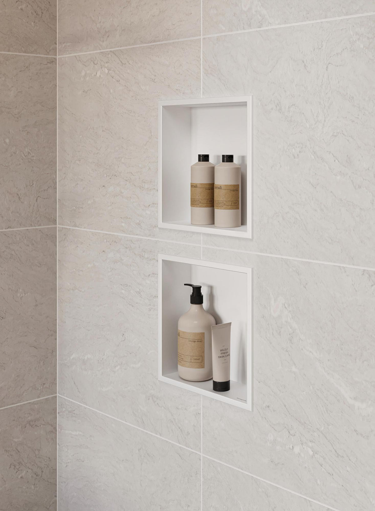 HANSGROHE XtraStoris Original Wandnische 300x300x70mm mattweiß mit Rahmen – für Nassbau & Trockenbau