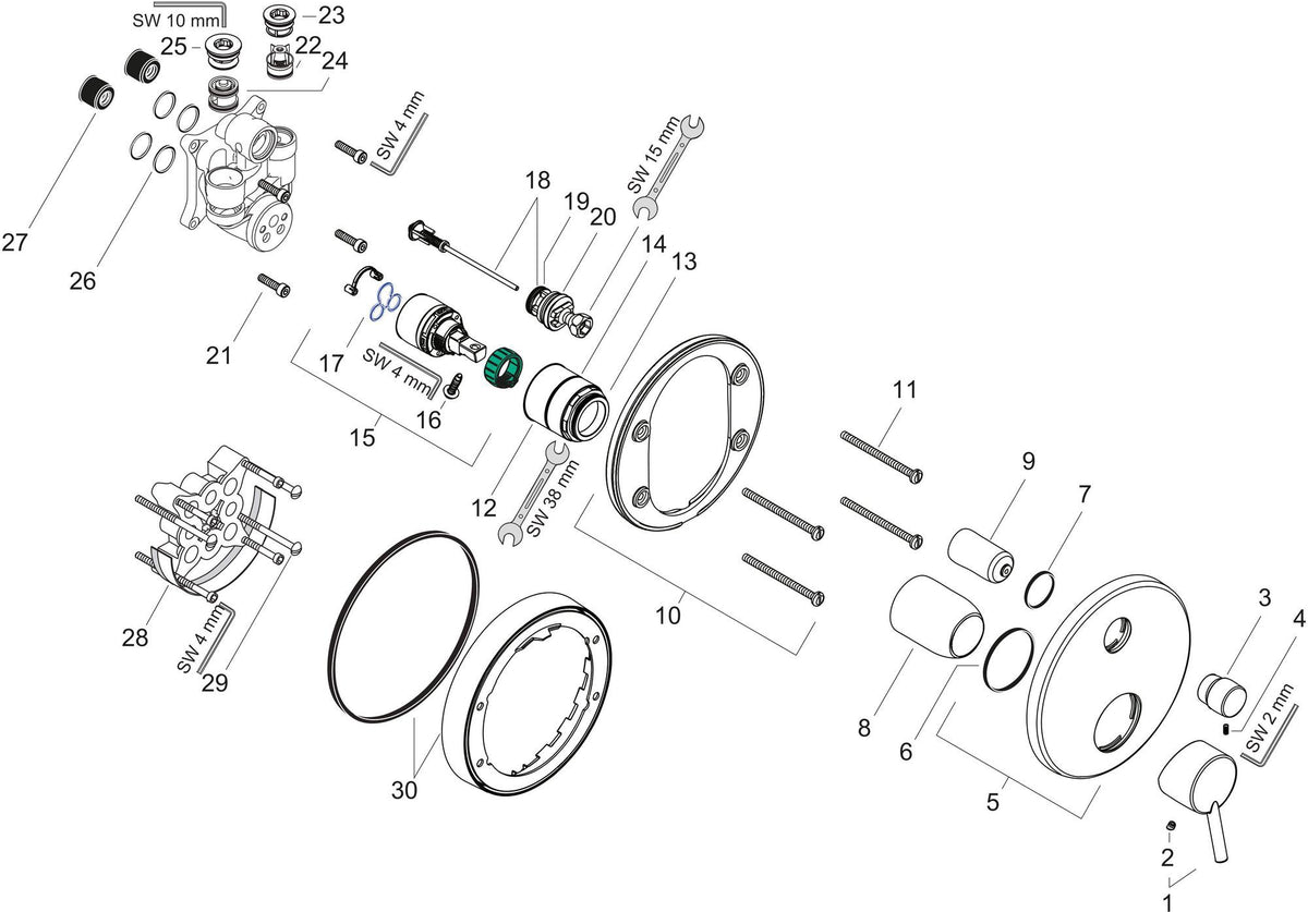 HANSGROHE Talis S Wannen-Einhebelmischer Unterputz mit Sicherungskombination Chrom
