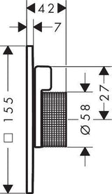 AXOR Citterio C Brausemischer UP für 2 Verbraucher, Chrom, quadratisch, thermostatisch