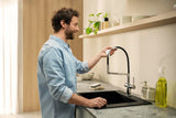 HANSGROHE Einbauspüle S51 450 SilicaTec graphitschwarz 1 Becken 60 cm Unterschrank