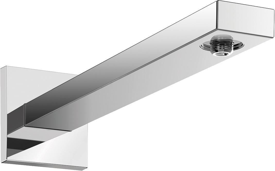 HANSGROHE Brausearm SQUARE 389 mm chrom – Wandmontage mit Rosette, Messing