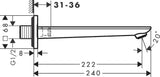 AXOR Citterio C Wanneneinlauf 222 mm Ausladung in Chrom – Normalstrahl DN15