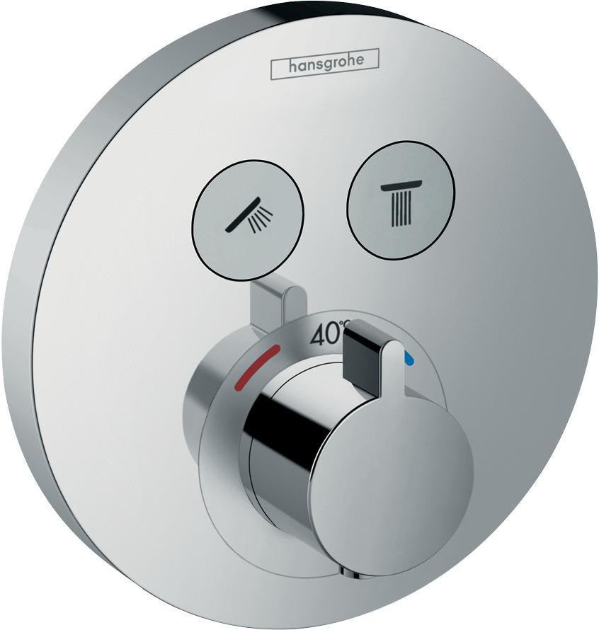 HANSGROHE ShowerSelect S Unterputz-Thermostat für 2 Verbraucher, Chrom, Select-Button
