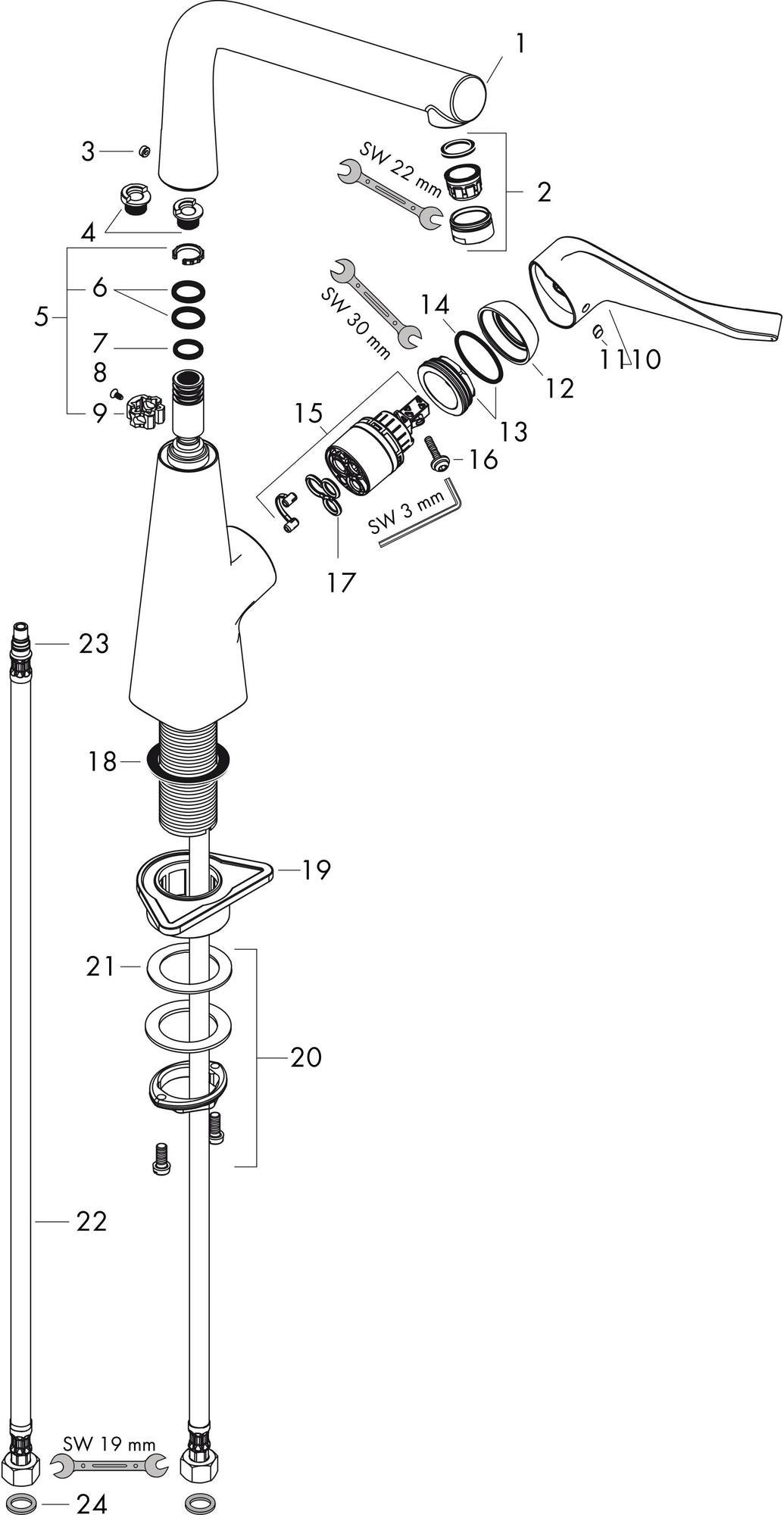 HANSGROHE Metris M71 Einhebel-Küchenmischer 320 Eco mit ComfortZone und SoftStart in Chrom