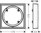 AXOR ShowerSelect ID Verlängerungsrosette eckig 22 mm Chrom – 170 x 170 mm