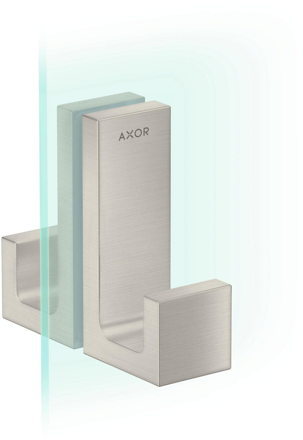 AXOR Universal Rectangular Duschtürgriff in polished gold optic – Metall, verdeckte Befestigung, 6–12 mm Glas