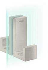 AXOR Universal Rectangular Duschtürgriff in polished gold optic – Metall, verdeckte Befestigung, 6–12 mm Glas