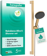 HANSGROHE Raindance Alive Select S 125 Brauseset mit 3 Strahlarten, EcoSmart, Unica 650 mm, Schwarz
