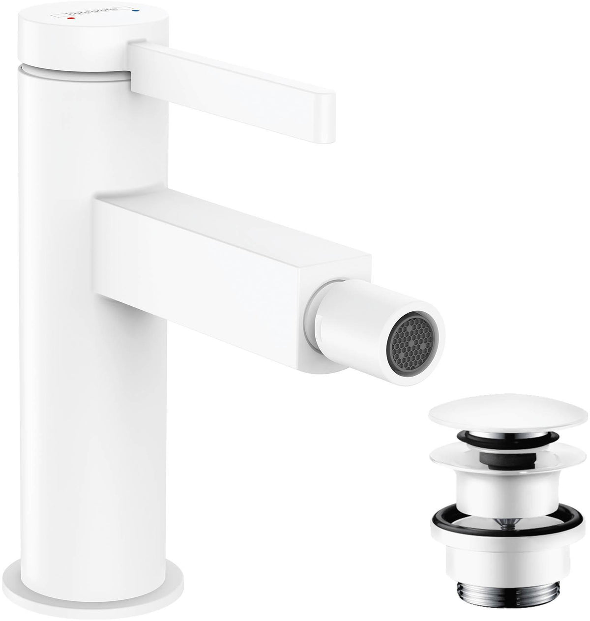HANSGROHE Finoris Einhebel-Bidetmischer mit Push-Open Ablaufgarnitur, chrom