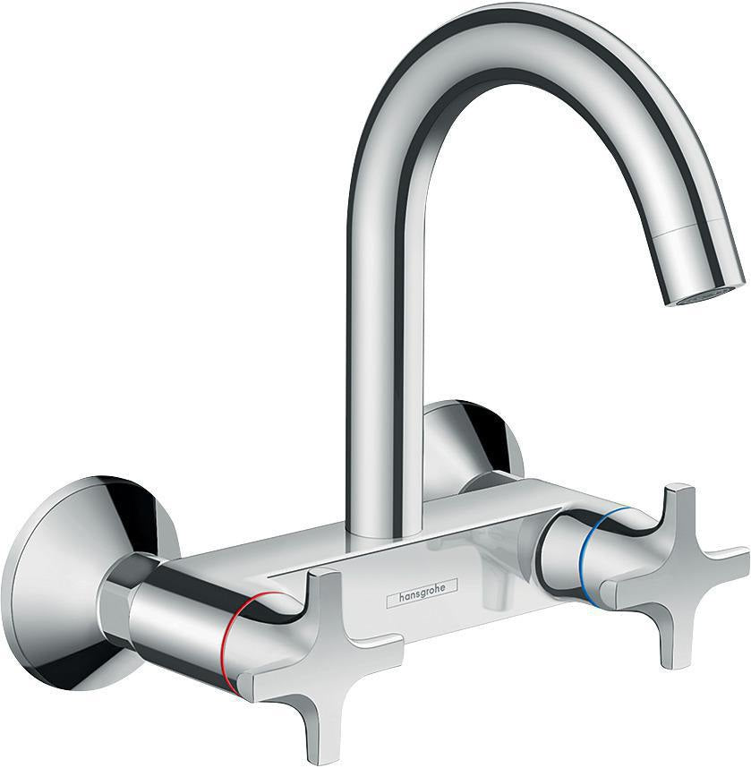 HANSGROHE Logis M32 Zweigriff-Küchenmischer Wandmontage Eco 1 Jet Chrom