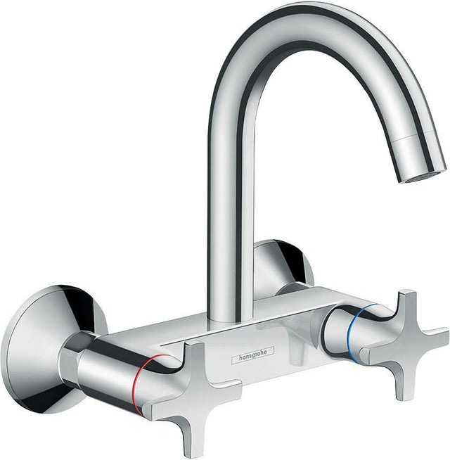 HANSGROHE Logis M32 Zweigriff-Küchenmischer Wandmontage Eco 1 Jet Chrom