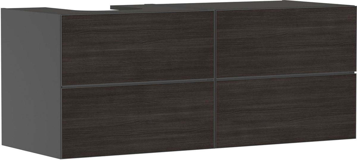 HANSGROHE Xevolos E Waschtischunterschrank 1370 mm mattweiß/eiche dunkel, grifflos