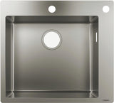 HANSGROHE Einbauspüle S71 450 Edelstahl – Flächenbündiger Einbau, 1 Becken, 60 cm Unterschrank